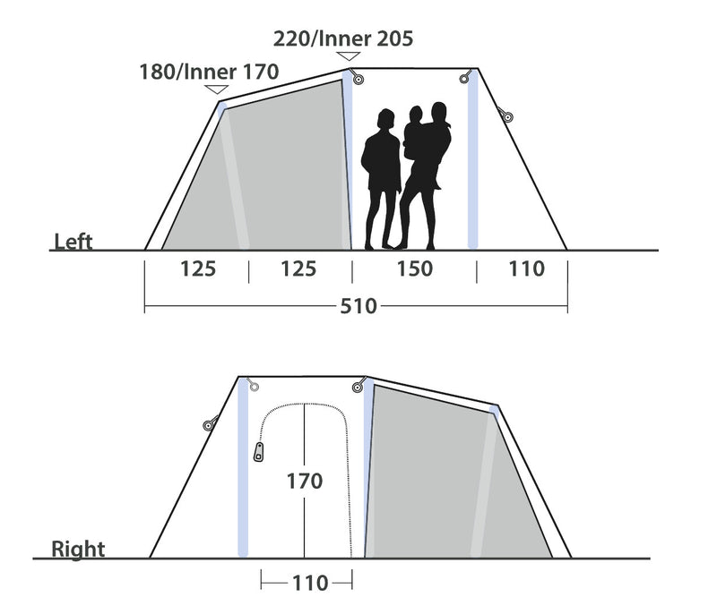 Outwell Montana 4 Air Inflatable Tent 2025