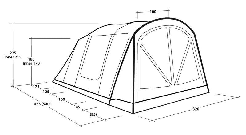 Outwell Nashville 5 Air TC Inflatable Tent 2025