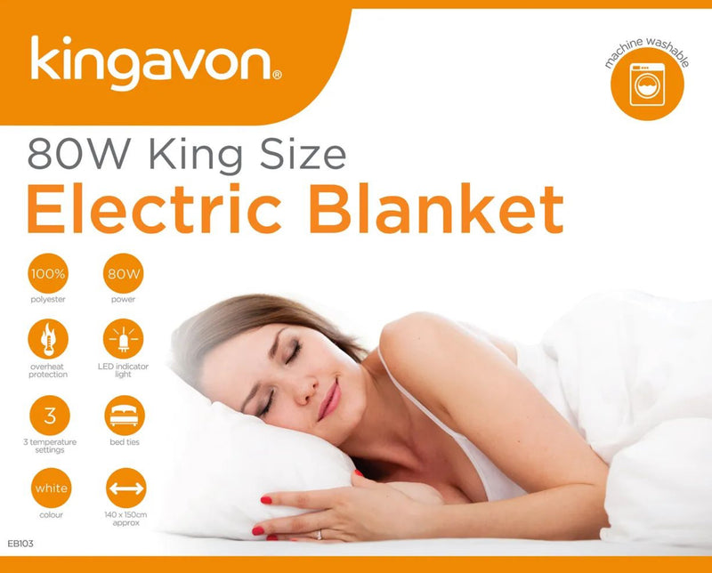 Kingsize Electric Blanket 80Watt with 3 Temperature Control