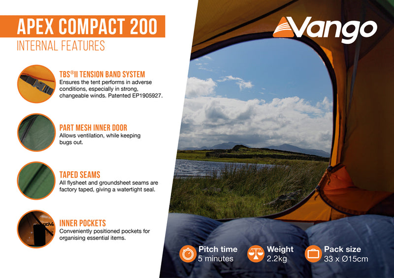 Vango Apex 200 Compact Backpacking Tent 2025 - Pre-Order