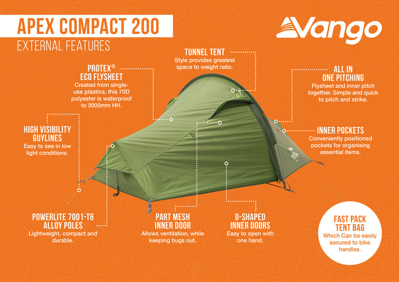 Vango Apex 200 Compact Backpacking Tent 2025 - Pre-Order