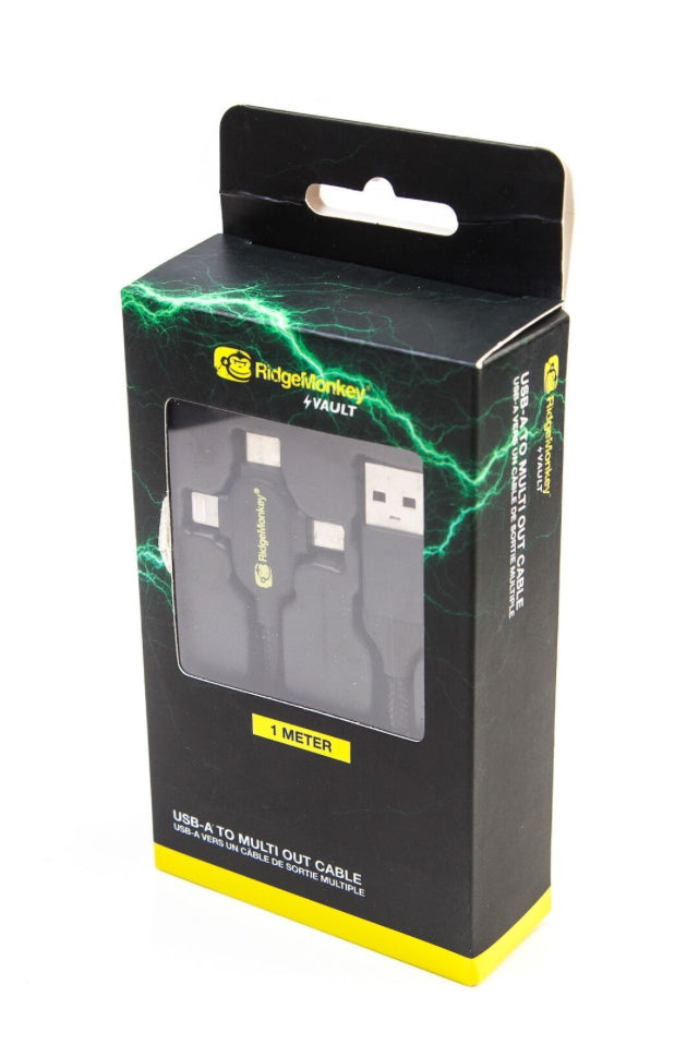 Ridgemonkey USB-A to Multi out Cable 1 Metre Lead