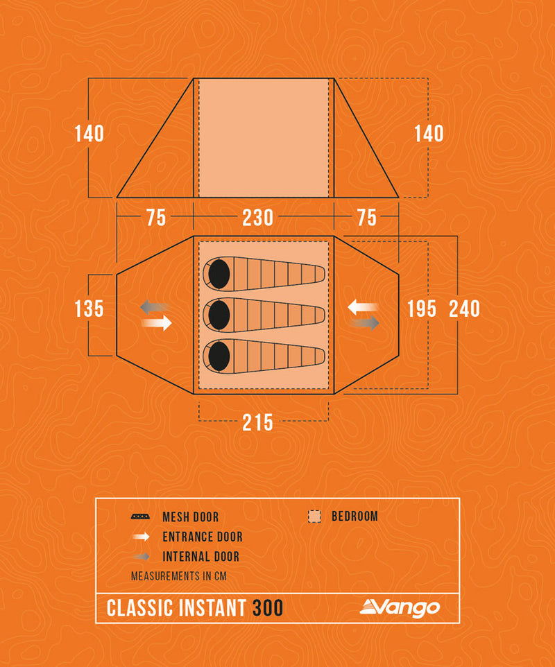 Vango Classic Instant 300 Orange 2025