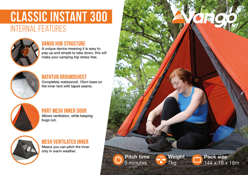 Vango Classic Instant 300 Orange 2025