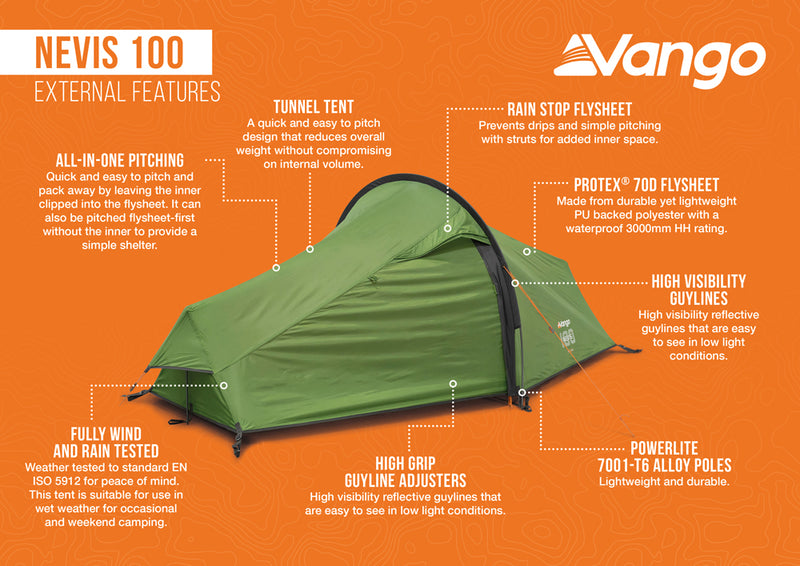 Vango Nevis 100 Backpacking Tent 2025 - Pre-Order