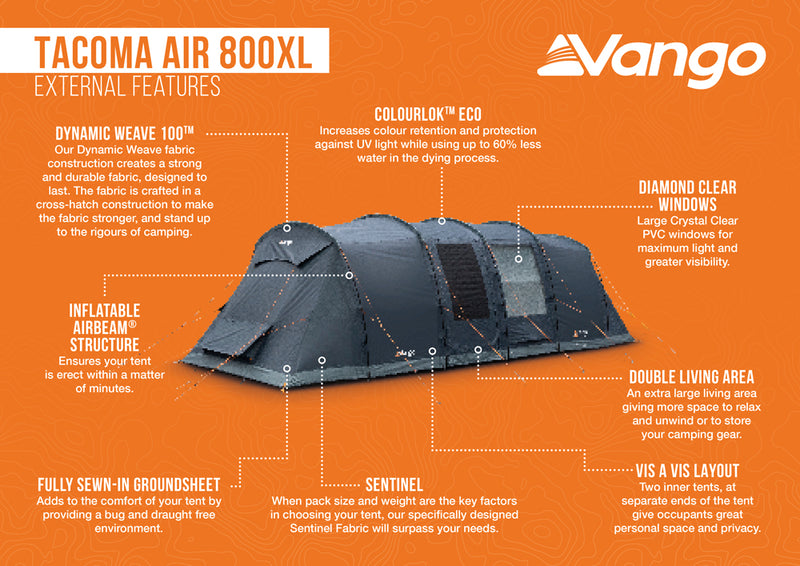 Vango Tacoma Air 800XL Tent Package 2025 - Pre-Order