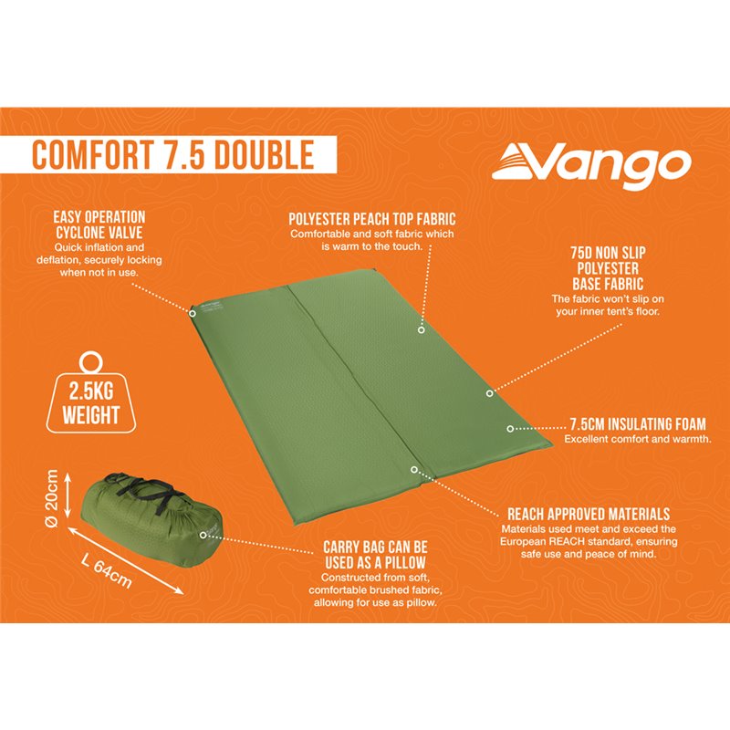 Vango comfort 7.5 single self inflating mat sale