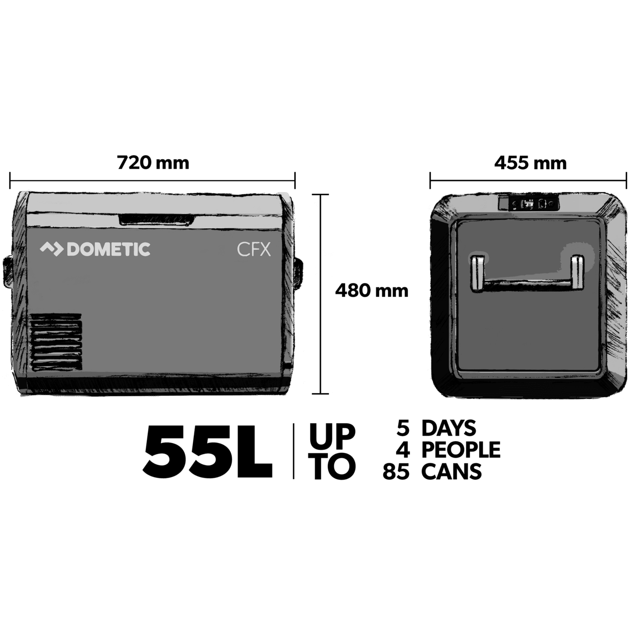Dometic CFX3 55 Portable 12V/230V Compressor Fridge - 55L